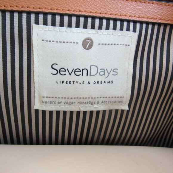 Seven Days Lifestyles & Dreams Brown Vegan Double Handled Handbag 9 1/2"X13" - Picture 8 of 9